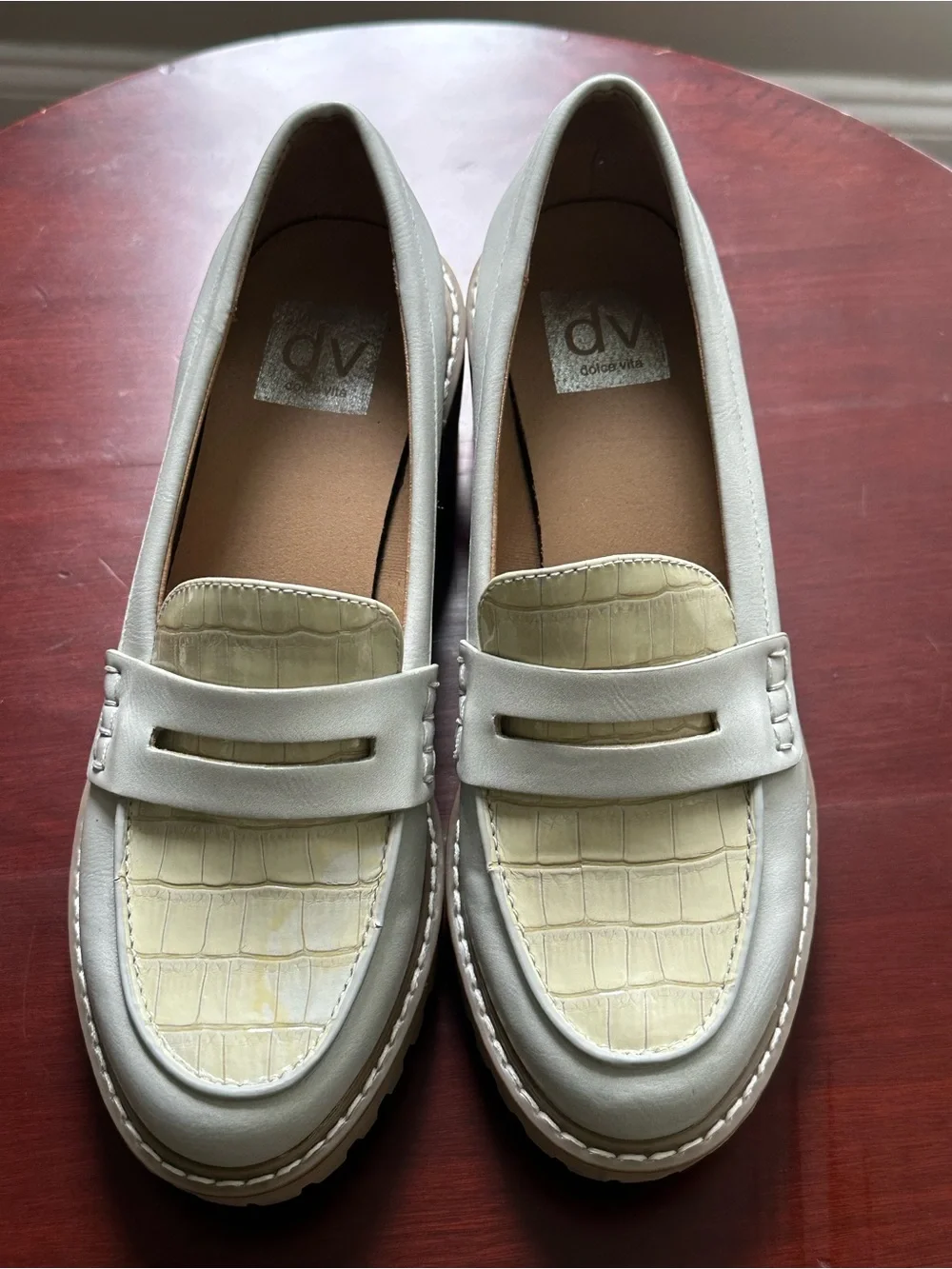 DV by Dolce Vita Ivory Croc-Accent Women's Loafers